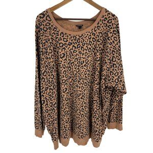 Torrid Womens Leopard Print Oversized Sweatshirt Size 4X